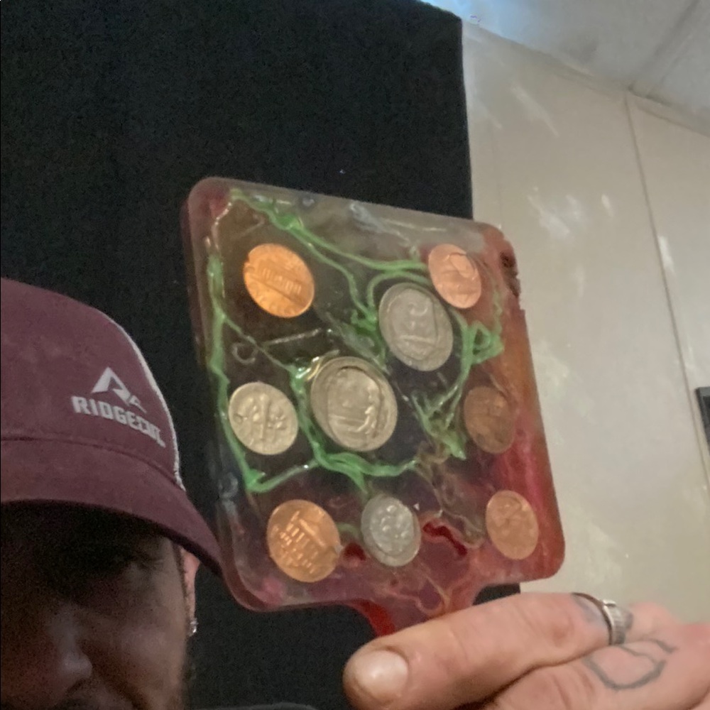 Colorful Resin Paddle with Coins